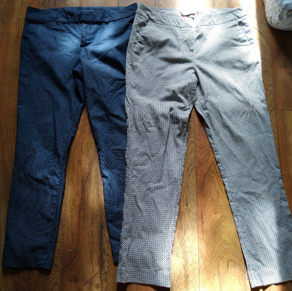 Pixie mid rise slim slacks BOTH INCLUDED
